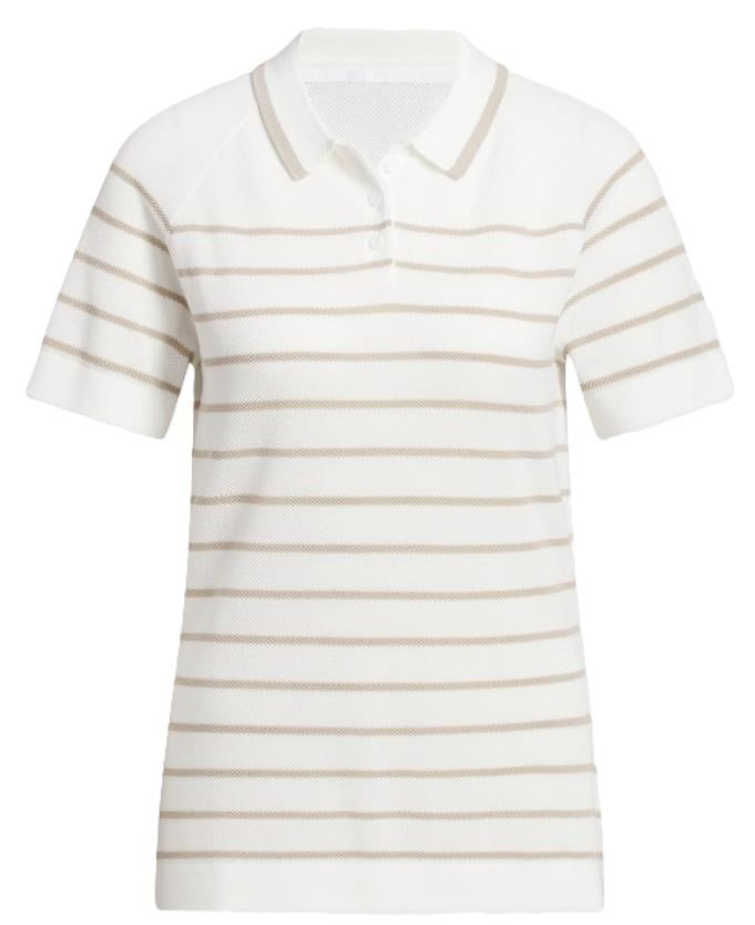 Adidas Ultimate365+ Stripe Knit polo da donna, bianco