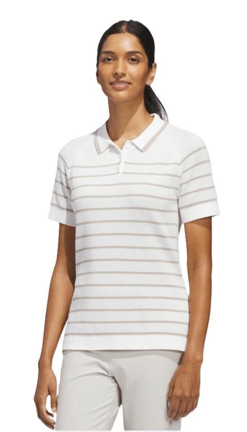 Adidas Ultimate365+ Stripe Knit polo da donna, bianco