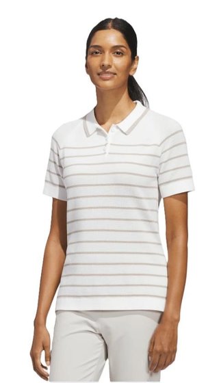 Adidas Ultimate365+ Stripe Knit polo da donna, bianco