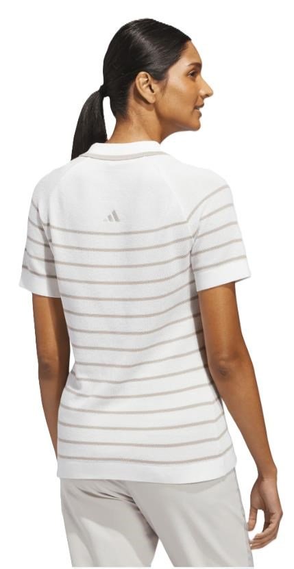 Adidas Ultimate365+ Stripe Knit polo da donna, bianco