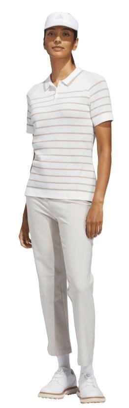 Adidas Ultimate365+ Stripe Knit polo da donna, bianco