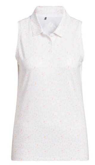Adidas Ultimate365 All Over Print Sleeveless polo da donna, bianco