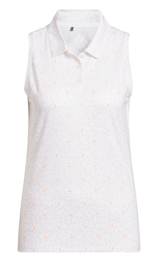 Adidas Ultimate365 All Over Print Sleeveless polo da donna, bianco