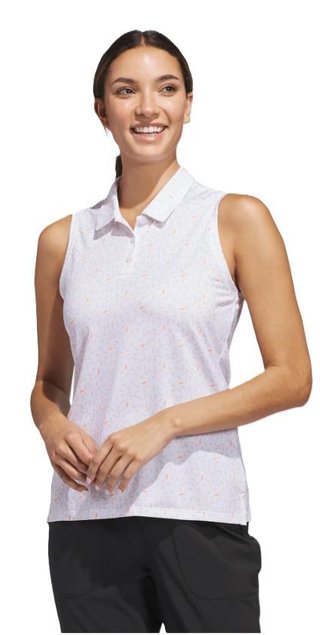 Adidas Ultimate365 All Over Print Sleeveless polo da donna, bianco