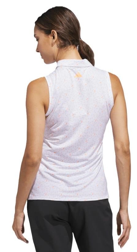 Adidas Ultimate365 All Over Print Sleeveless polo da donna, bianco