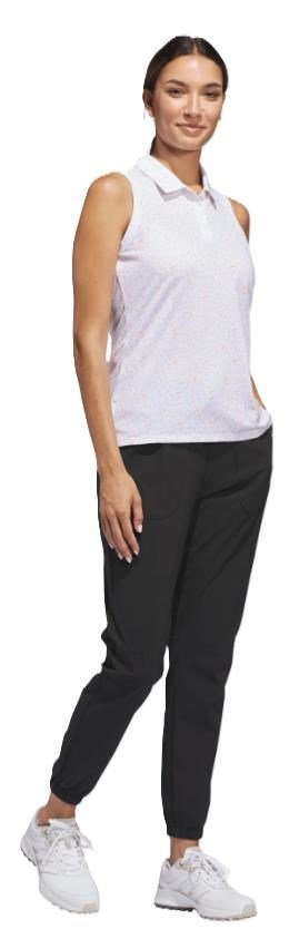 Adidas Ultimate365 All Over Print Sleeveless polo da donna, bianco