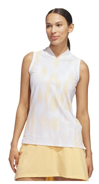 Adidas Ultimate365 Tour Printed senza maniche polo da donna, seicta