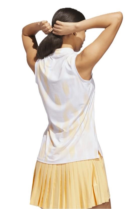 Adidas Ultimate365 Tour Printed senza maniche polo da donna, seicta