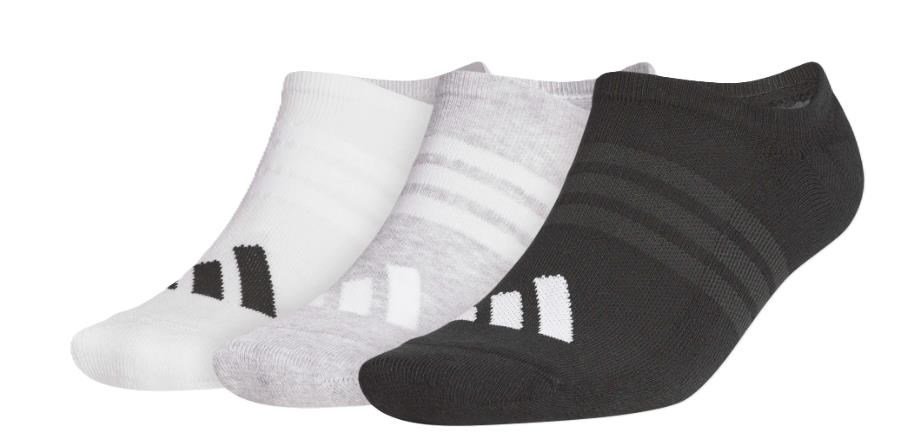 Adidas Performance No Show calzini uomo (3 paia), bianco/grigio/nero
