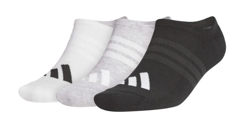 Adidas Performance No Show calzini uomo (3 paia), bianco/grigio/nero