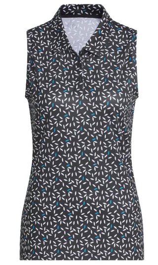 Adidas Ultimate365 All Over Print Sleeveless polo da donna, nero