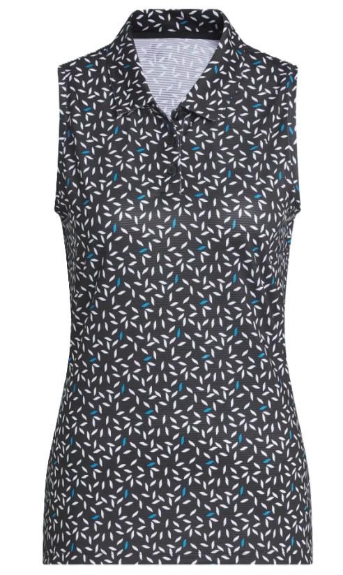 Adidas Ultimate365 All Over Print Sleeveless polo da donna, nero