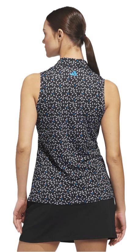 Adidas Ultimate365 All Over Print Sleeveless polo da donna, nero