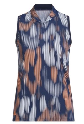 Adidas Ultimate 365 Ottoman Printed Sleeveless polo da donna, navy
