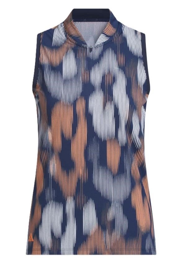 Adidas Ultimate 365 Ottoman Printed Sleeveless polo da donna, navy
