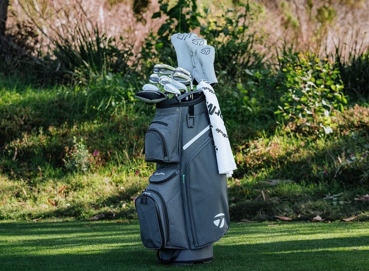 TaylorMade Cart Lite cart bag, nero/grigio/rosa neon