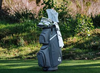 TaylorMade Cart Lite cart bag, nero/grigio/rosa neon