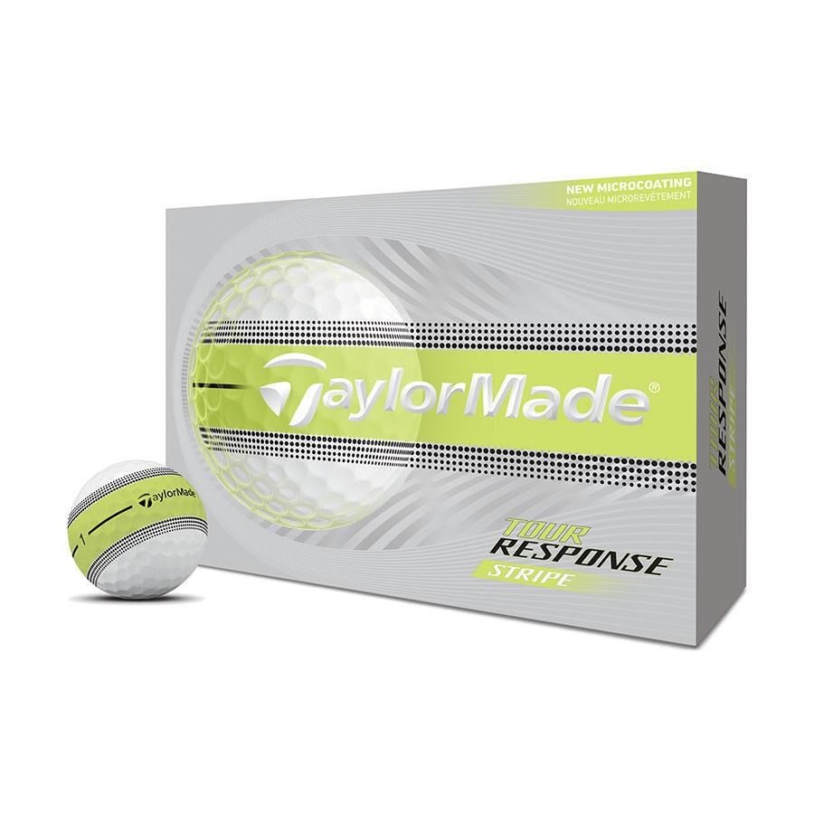 JuCad TaylorMade Tour Response Stripe palline da golf 2026 (12 palline), giallo neon