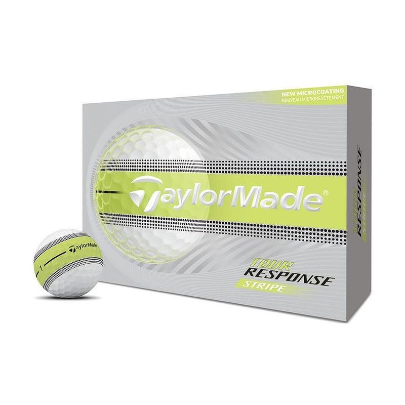 JuCad TaylorMade Tour Response Stripe palline da golf 2026 (12 palline), giallo neon