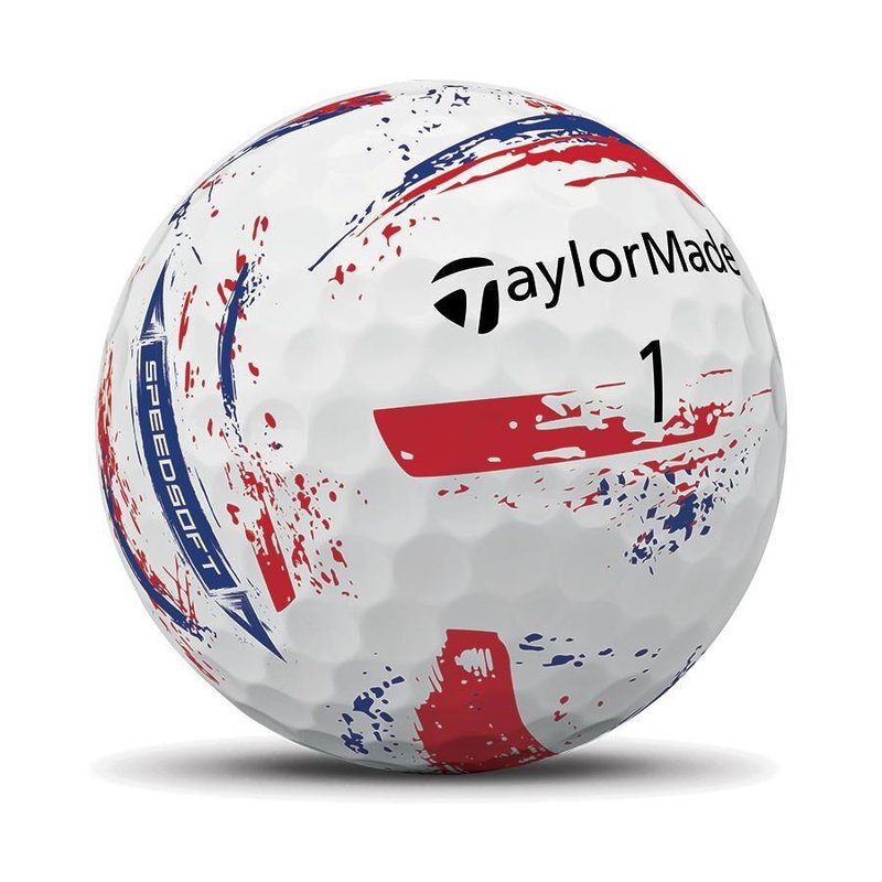 TaylorMade SpeedSoft Ink palline da golf, blu/rosse