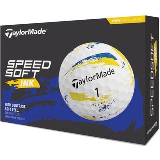 TaylorMade SpeedSoft Ink palline da golf, gialle/blu
