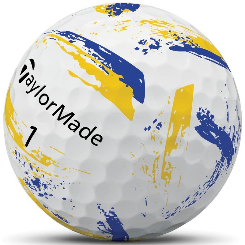 TaylorMade SpeedSoft Ink palline da golf, gialle/blu