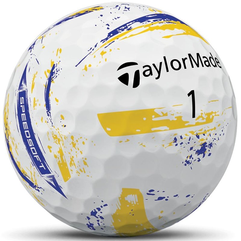 TaylorMade SpeedSoft Ink palline da golf, gialle/blu