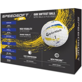 TaylorMade SpeedSoft Ink palline da golf, gialle/blu