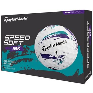 TaylorMade SpeedSoft Ink palline da golf, viola/teal