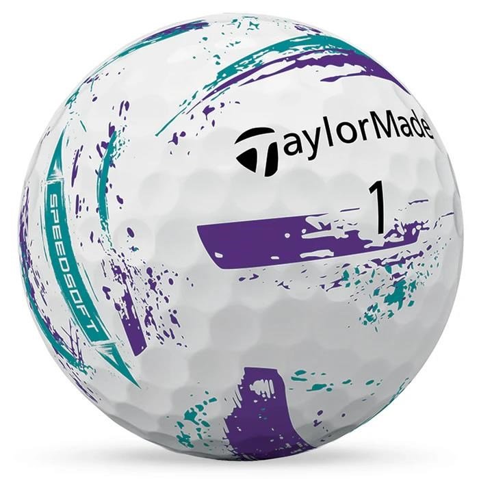TaylorMade SpeedSoft Ink palline da golf, viola/teal