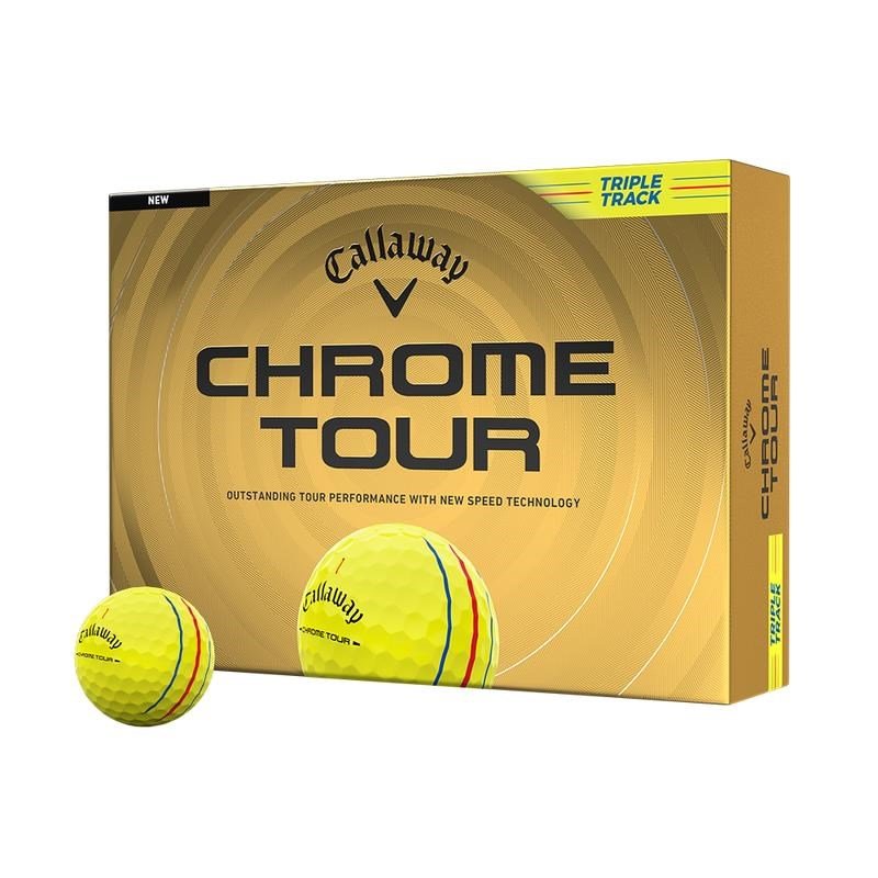 Callaway Chrome Tour Triple Track palline da golf 2026, gialle