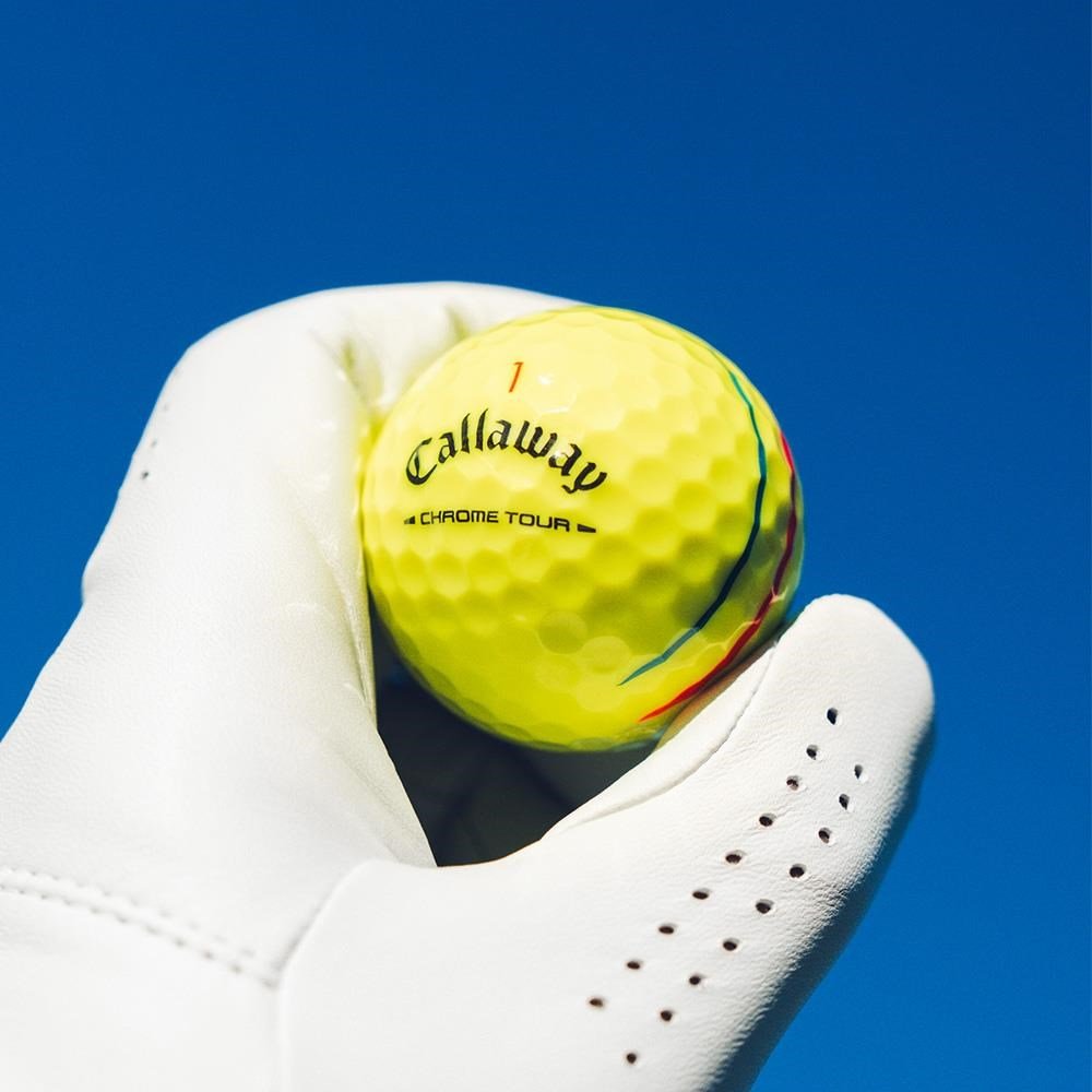 Callaway Chrome Tour Triple Track palline da golf 2026, gialle