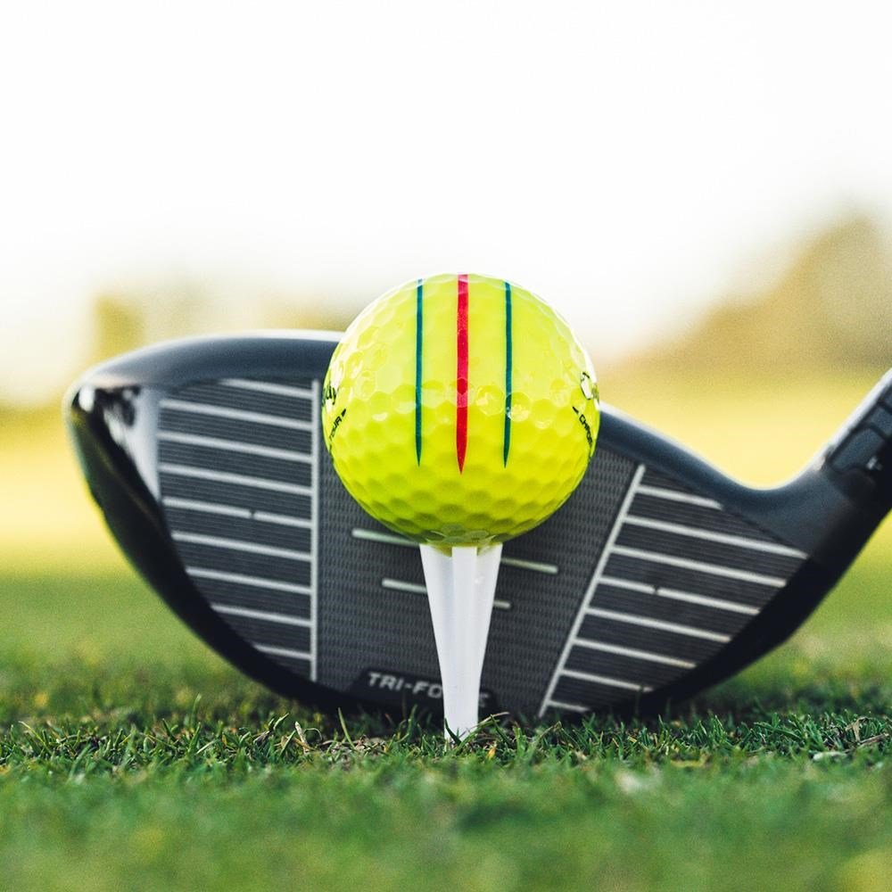 Callaway Chrome Tour Triple Track palline da golf 2026, gialle