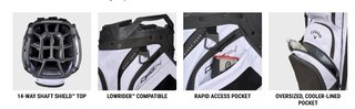 Callaway ORG 14 HD cart bag, rosso/bianco/blu navy