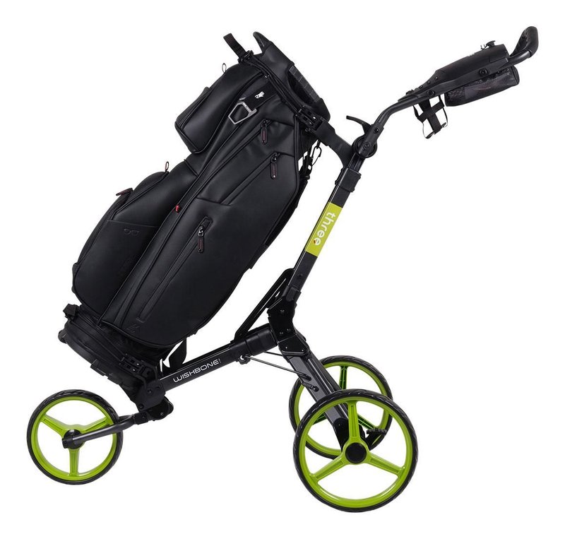 Wishbone Cube Three carrello manuale, nero/lime