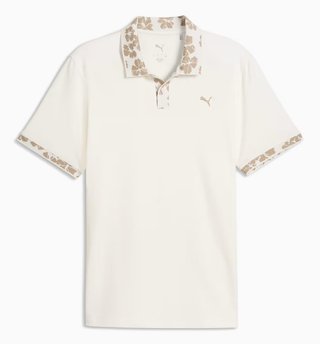 Puma Modalon Floral Rib polo uomo, warm white/ice coffee