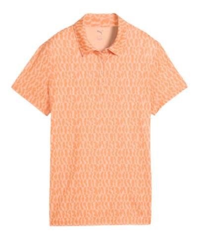 Puma Cloudspun Wavey polo da donna, melon glow
