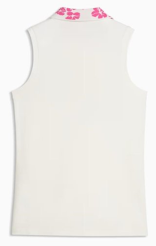 Puma Modalon Floral Rib Sleeveless polo donna, warm white/pink opal