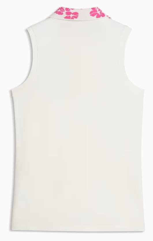 Puma Modalon Floral Rib Sleeveless polo donna, warm white/pink opal