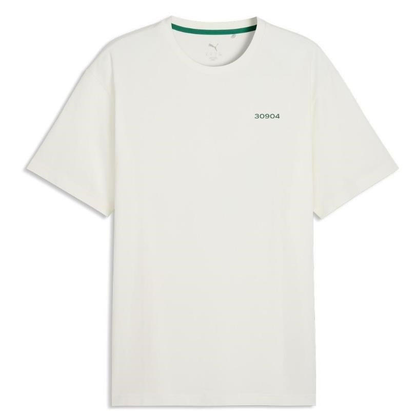 Puma 30904 polo uomo, warm white/green