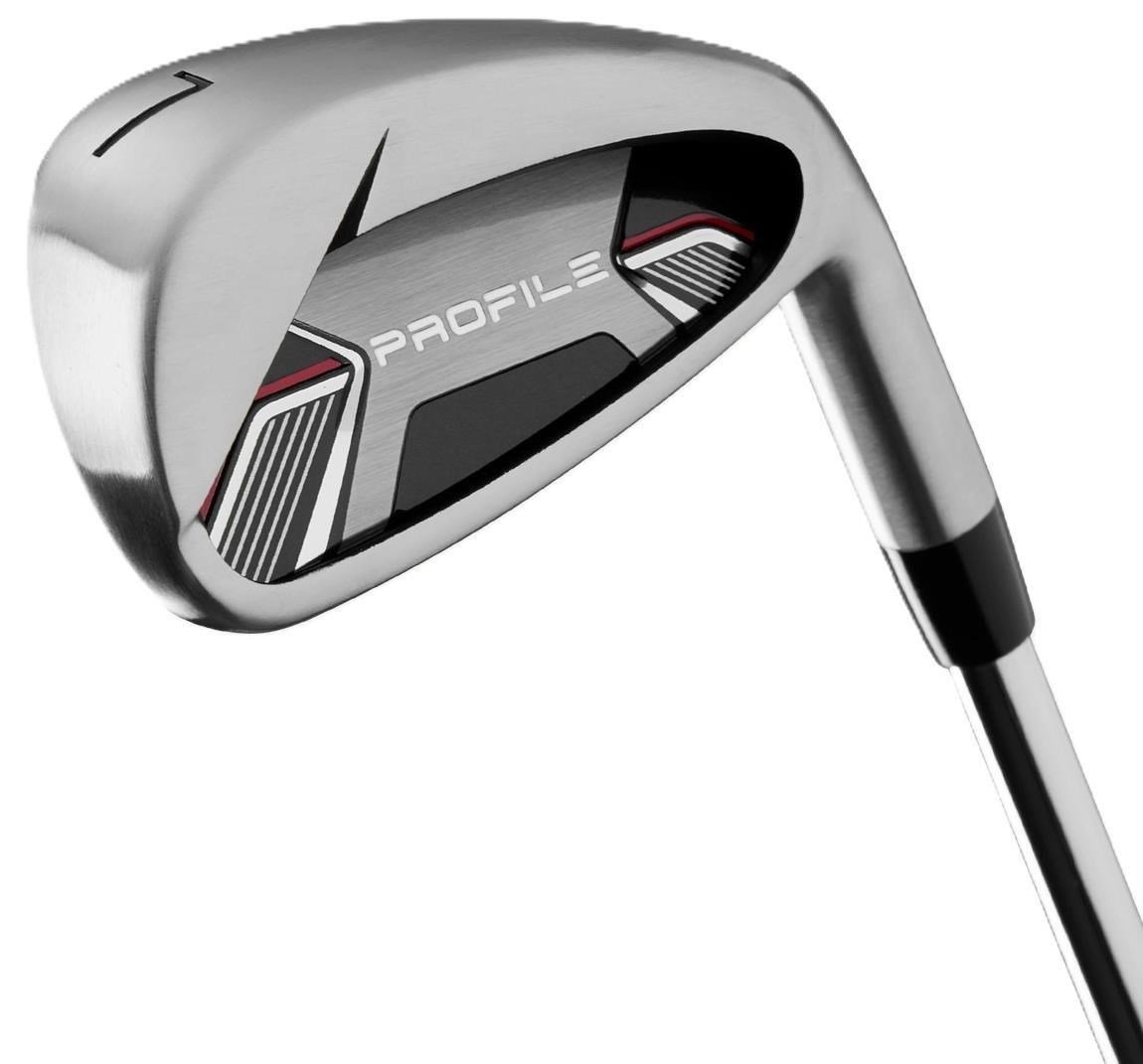 Wilson Profile set golf da uomo (acciaio), MRH + borsa stand, nero/rosso/argento