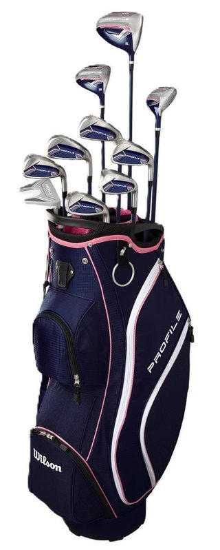 Wilson Profile Ladies set golf da donna, LLH + borsa carrello, navy/oro rosa/argento