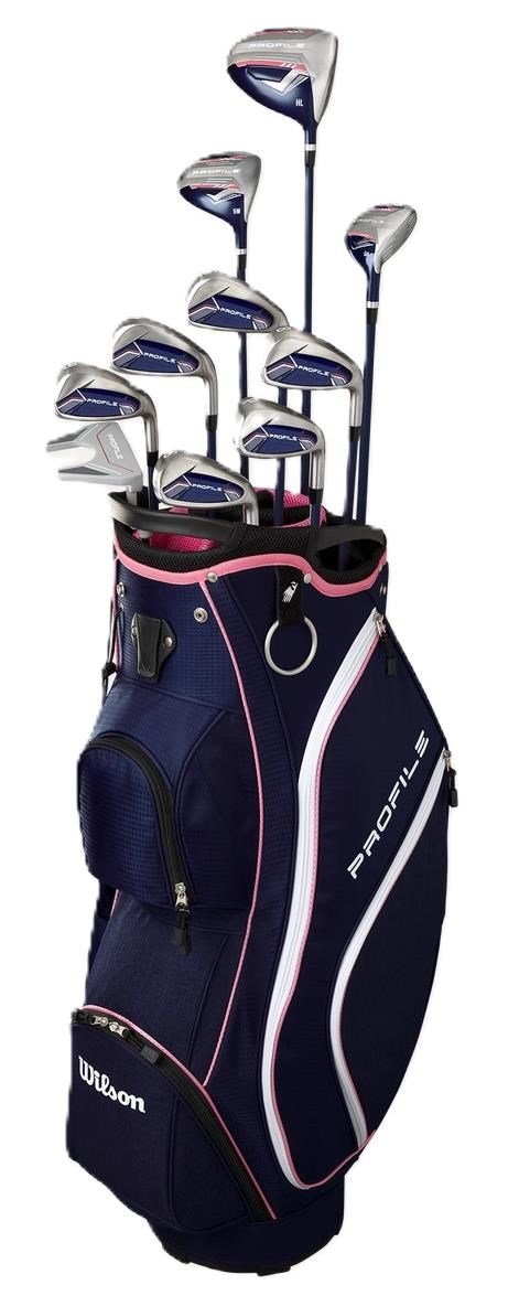 Wilson Profile Ladies set golf da donna, LLH + borsa carrello, navy/oro rosa/argento