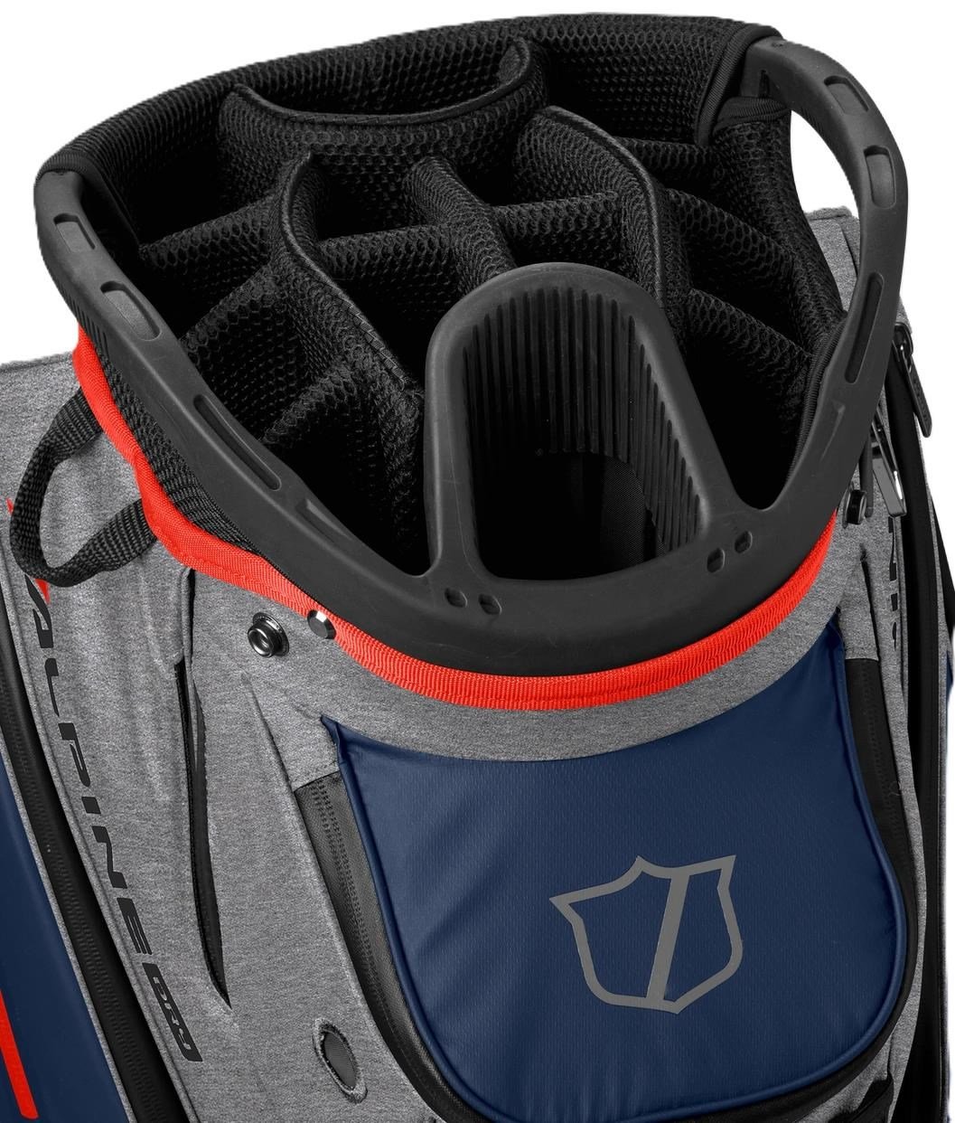 Wilson Alpine Dry cart bag, grigio/navy/rosso