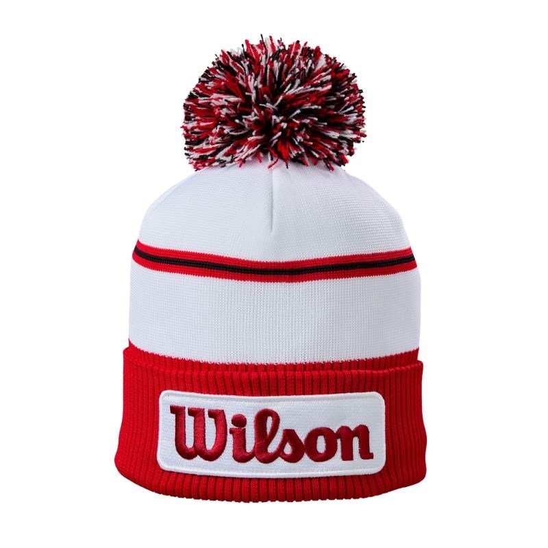 Wilson Tour Winter Beanie berretto invernale da uomo, bianco/rosso