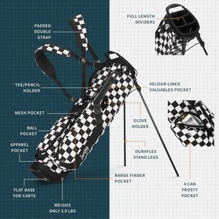 Sunday Golf El Camino pencil bag, nero/bianco checker