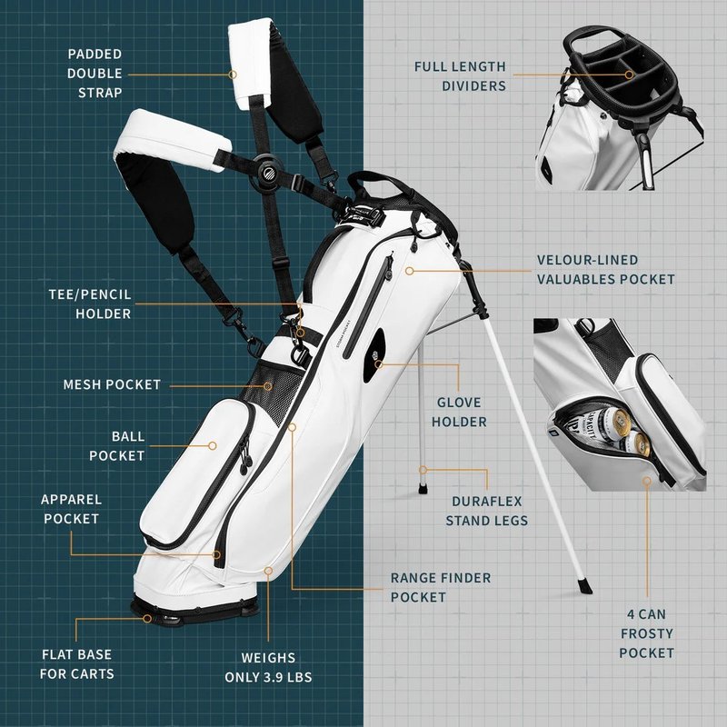 Sunday Golf El Camino S-Class pencil bag, bianco