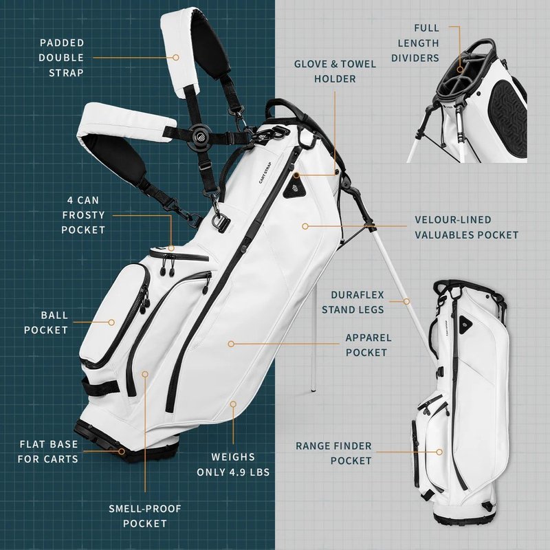 Sunday Golf Ryder S-Class stand bag, bianco