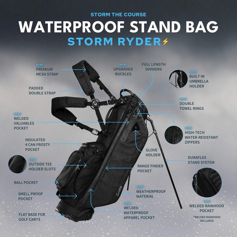 Sunday Golf Storm Ryder stand bag, nero