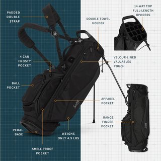 Sunday Golf Ryder 14 way stand bag, nero